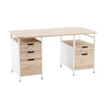 Modern Minimalist Desk with Storage and Metal Frame